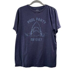Arizona Jean Co Husky 18-20 Shark Graphic Tee "Pool Party Anyone?" Navy Blue